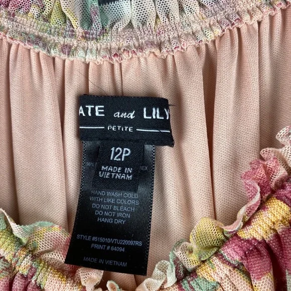 Kate & Lily Womens 12P Dress Cottage Core Floral Feminine Fairycore Smocked - Picture 3 of 9